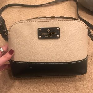 Leather black and white Kate Spade crossbody